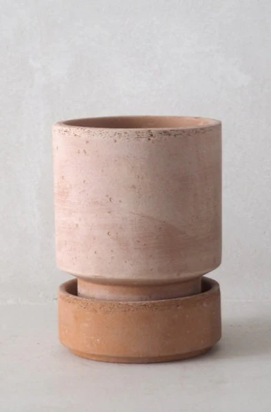 Hoff krukke, raw rosa + raw rosa underskål, gulvkrukke