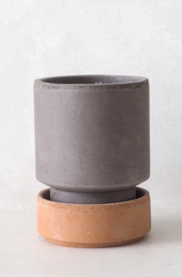 Hoff krukke, raw grey + raw rosa underskål, gulvkrukke